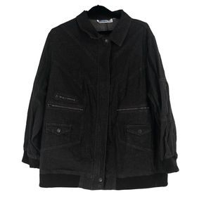 Big & Tall Mens Brown Denim 24/7 Jacket w/Ribbed Cuffs/Waist, Zippered Pockets